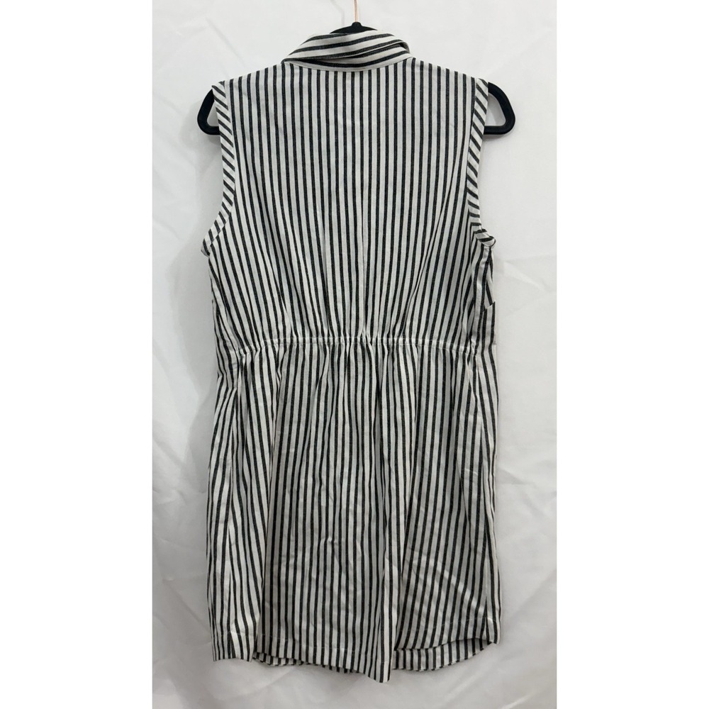 Kori America Womens S Black Stripe Button-Up Tunic Dress Floral Embroidered‎ - Picture 2 of 6